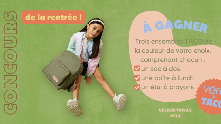 Gagnez l’un des 3 ensembles TACO pour la rentrée